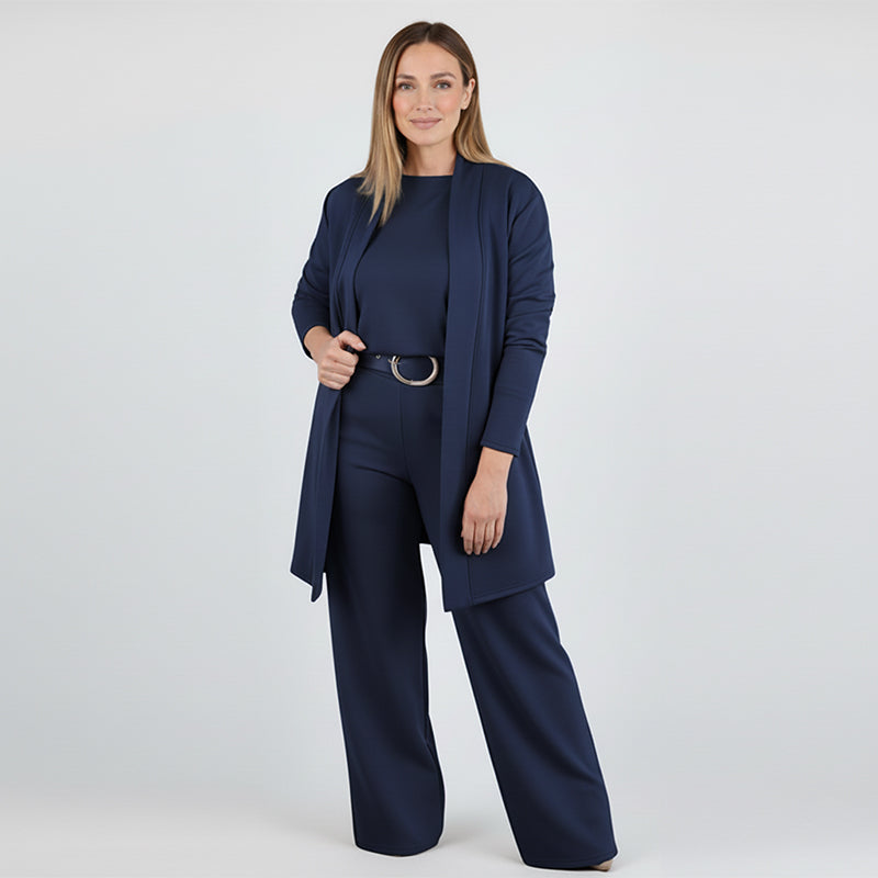 ⏳Zeitlich begrenztes Sonderangebot⏰💃Elegantes 3-teiliges Set bestehend aus langem Cardigan, Oberteil und Hose💞