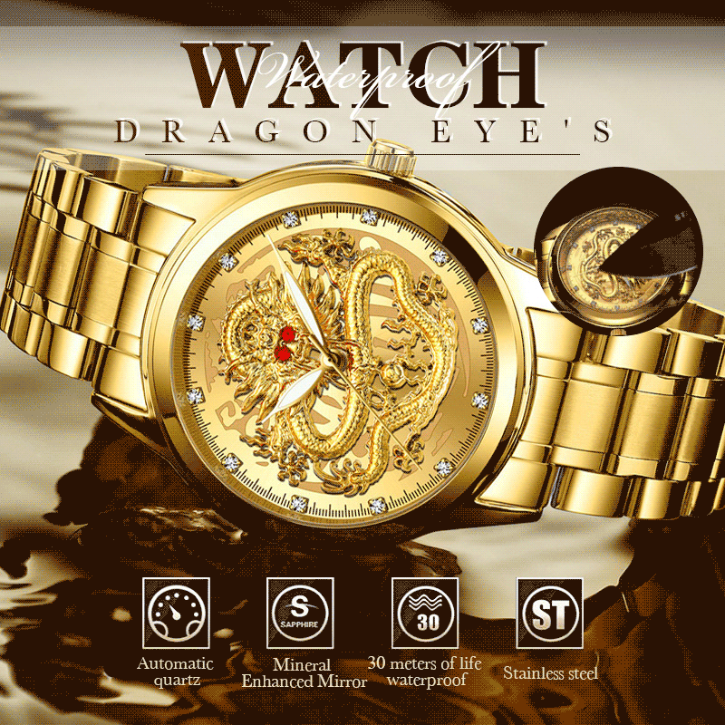⏳Zeitlich begrenztes Special⌛Golden Dragon Quarz Herrenuhr