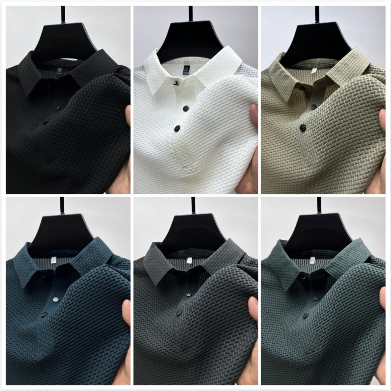 ⌛ Nur noch 3 Tage – 50 % auf alles! ⏰ Herren Polo-Shirt mit Kurzarm – Hemdkragen, Farbabrieb-freier Stoff, Vielseitig für Alltag & Büro