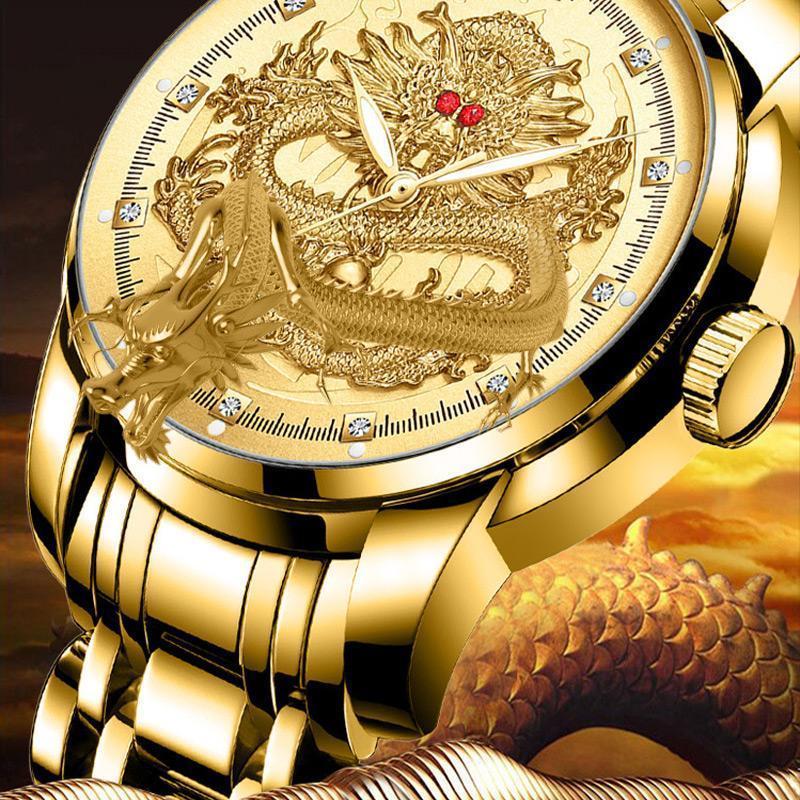 ⏳Zeitlich begrenztes Special⌛Golden Dragon Quarz Herrenuhr
