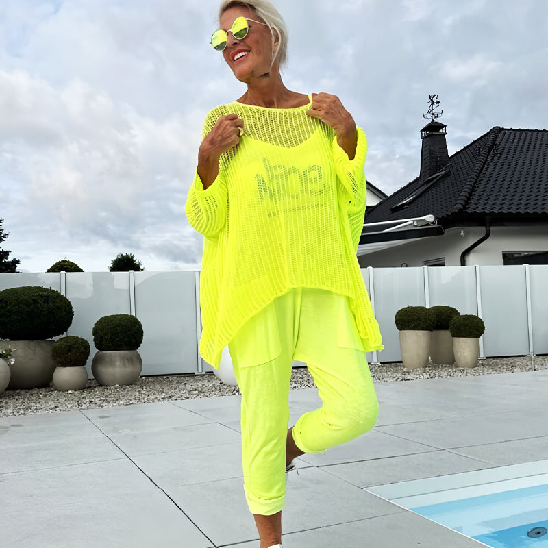 🌸Damen-Jumpsuit mit Buchstabendruck + hohler Kittel-Freizeitanzug