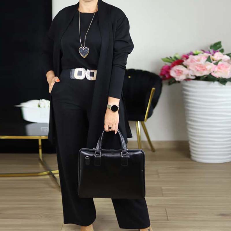 ⏳Zeitlich begrenztes Sonderangebot⏰💃Elegantes 3-teiliges Set bestehend aus langem Cardigan, Oberteil und Hose💞