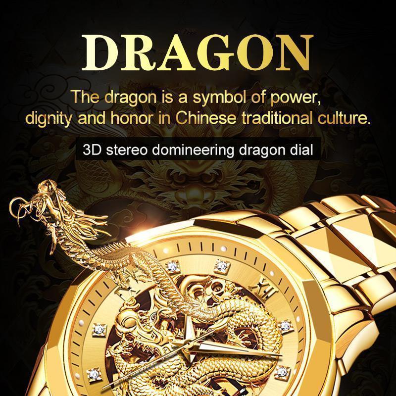 ⏳Zeitlich begrenztes Special⌛Golden Dragon Quarz Herrenuhr