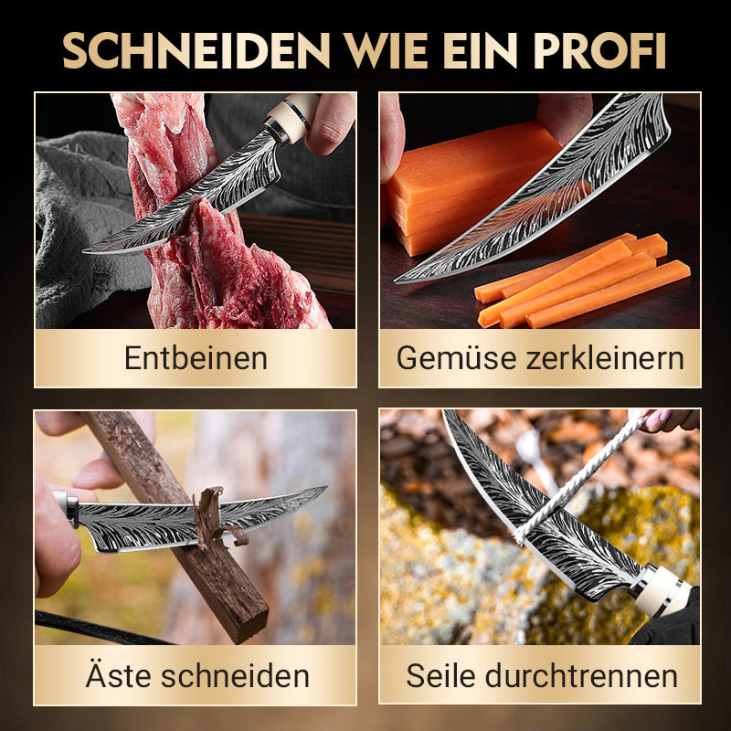 Scharfe Geweih-Ausbeinmachete mit Machete und Geschenkbox