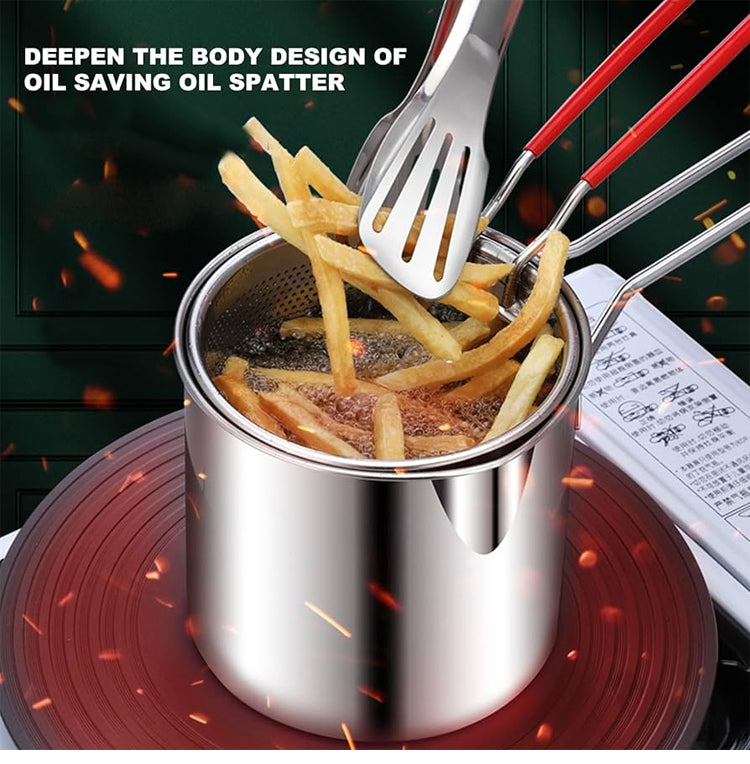 🔥Heißer Verkauf🔥304 Stainless Steel Deep Frying Pot Kitchen Fryer