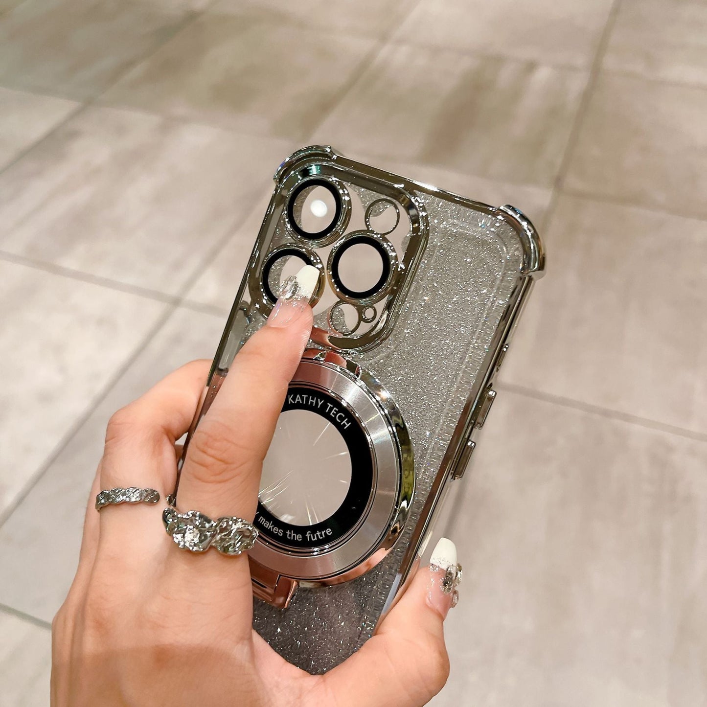 Geeignet für iPhone 15 PRO Galvanic Glitter vier Ecken mit Schutz gegen das Fallenlassen des Mobiltelefons
