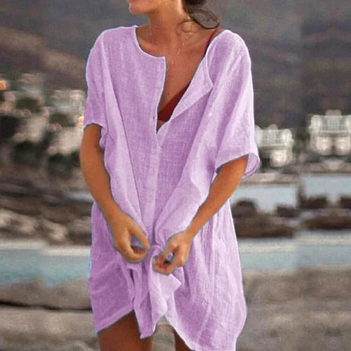 👕40% Rabatt💞 Einfarbige kurzärmelige lose Bluse