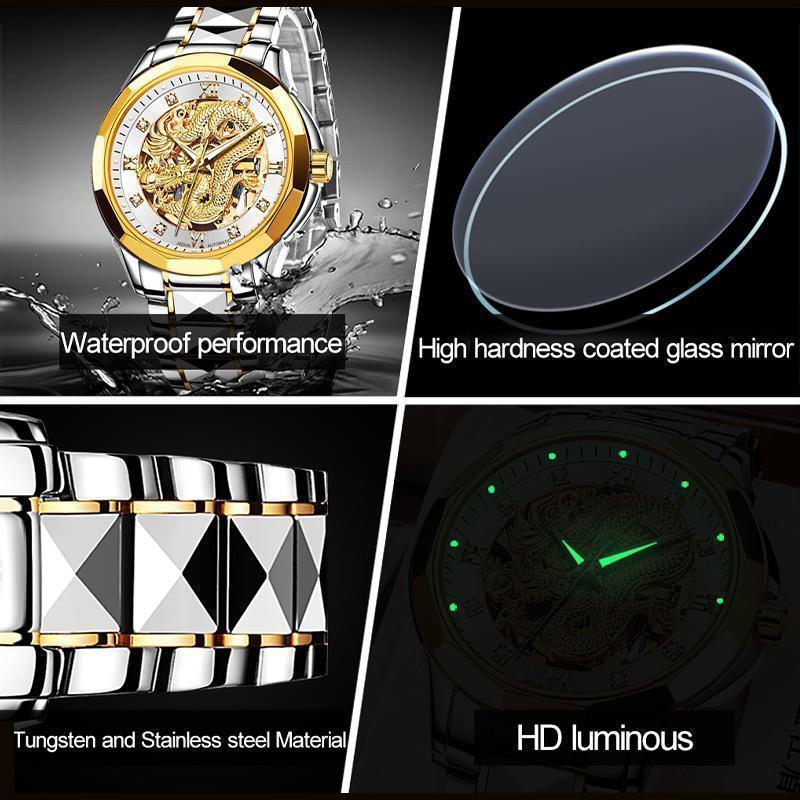 ⏳Zeitlich begrenztes Special⌛Golden Dragon Quarz Herrenuhr