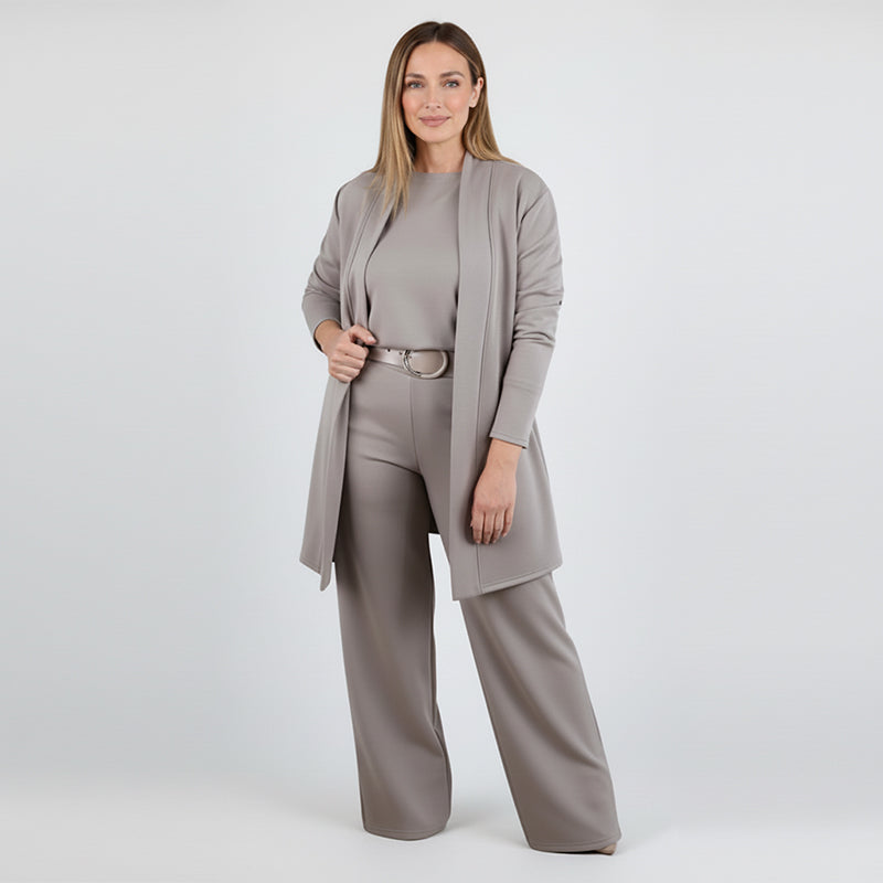 ⏳Zeitlich begrenztes Sonderangebot⏰💃Elegantes 3-teiliges Set bestehend aus langem Cardigan, Oberteil und Hose💞