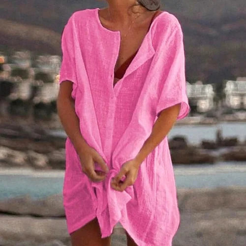 👕40% Rabatt💞 Einfarbige kurzärmelige lose Bluse