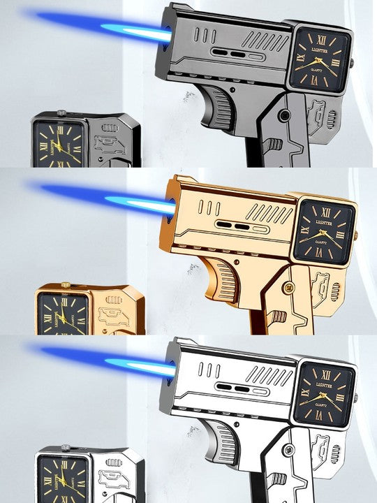 🔥VARMT UDSALG🔥Foldbar lighter med blå flamme og aftrækker som nøglering