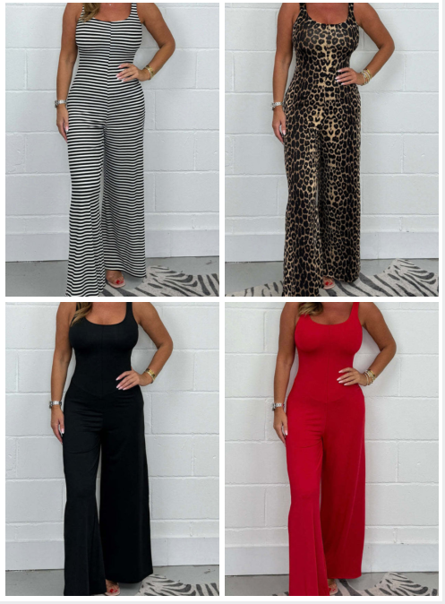 Sexy, rückenfreier Jumpsuit mit U-Ausschnitt und weitem Bein für Damen