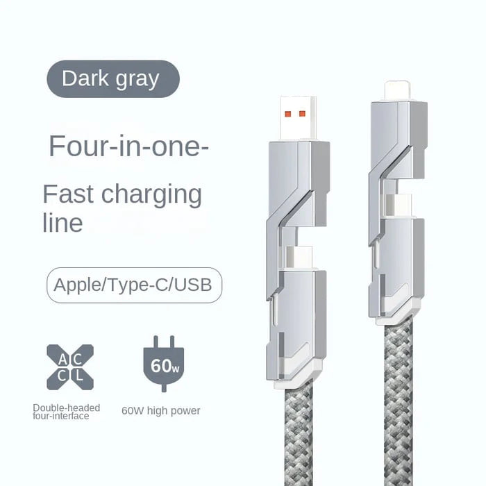 Geflochtenes 4-in-1-Ladekabel ohne Verwicklungen✨