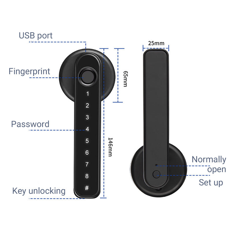 🔐 Intelligenter Fingerabdruck-Türgriff mit Bluetooth-APP-Steuerung – 50 % Rabatt für vernetzte Sicherheit! 📱✨