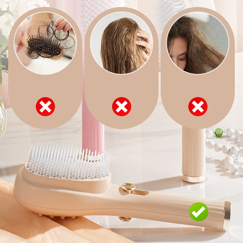 Kopfhaut-Massagekamm mit einziehbaren Borsten