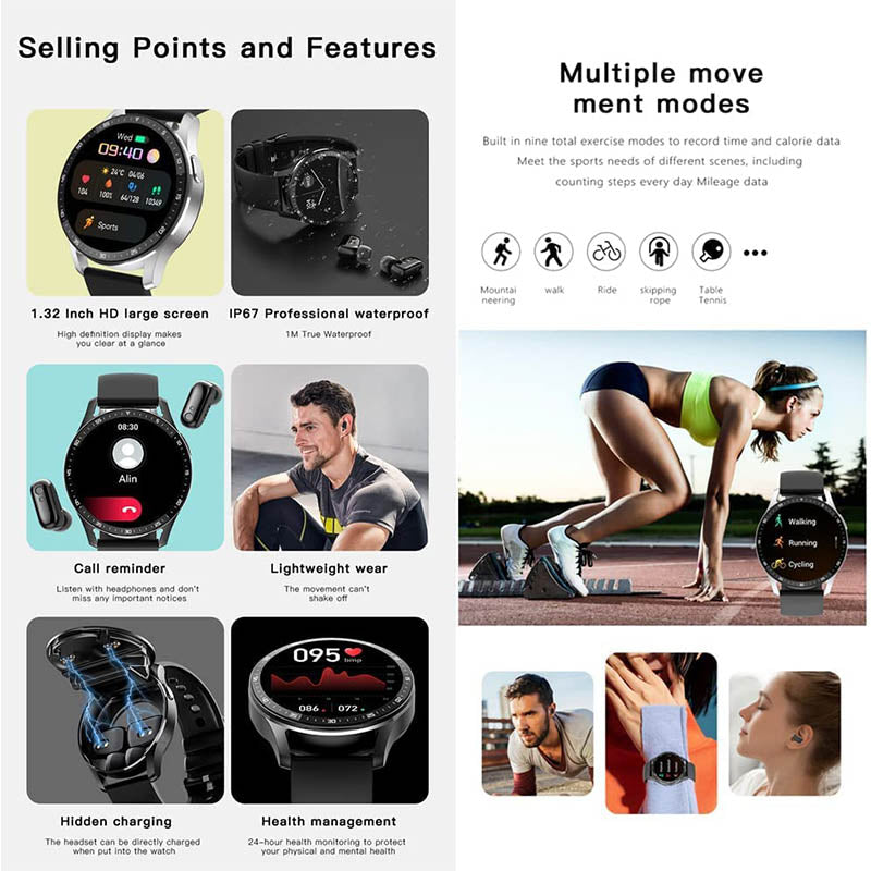 2024⏰2-in-1-Smartwatch mit Ohrstöpseln✈️ Kostenlose Lieferung