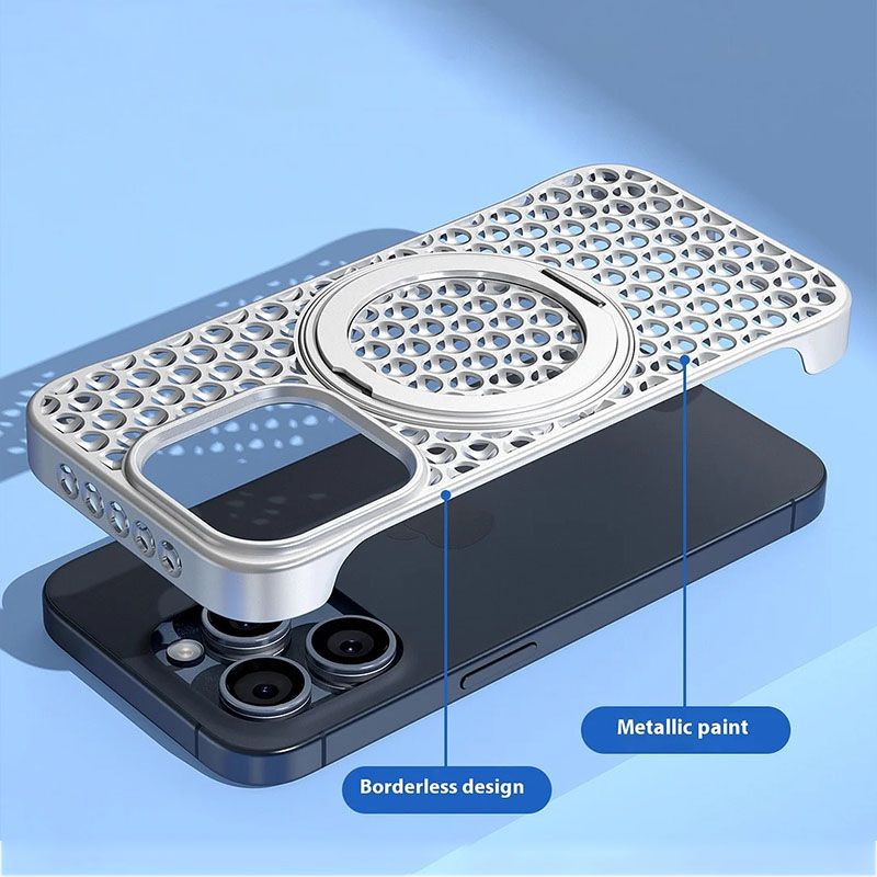 🔥Wabenförmiges Wärmeableitungsgehäuse mit Kickstand für das iPhone✨