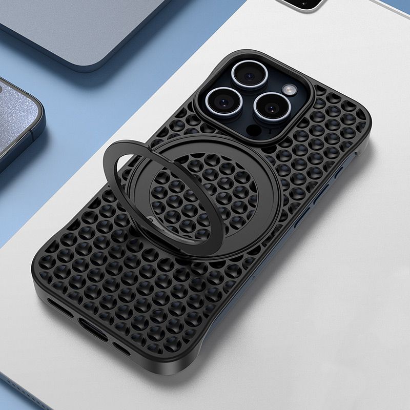 🔥Wabenförmiges Wärmeableitungsgehäuse mit Kickstand für das iPhone✨