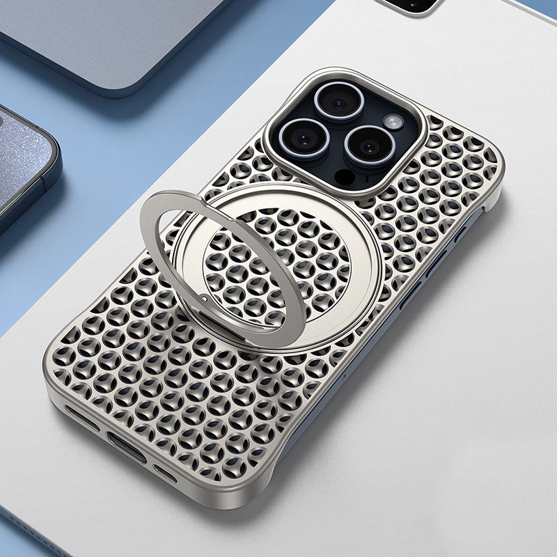 🔥Wabenförmiges Wärmeableitungsgehäuse mit Kickstand für das iPhone✨