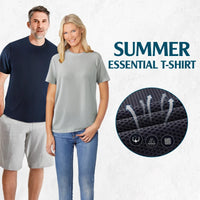 Atmungsaktives T-Shirt aus Eisseide mit Waffelmuster