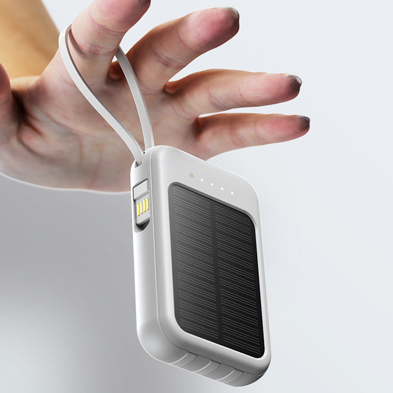 Autarkes Mini-Solarstrom-Ladegerät mit integriertem Kabel