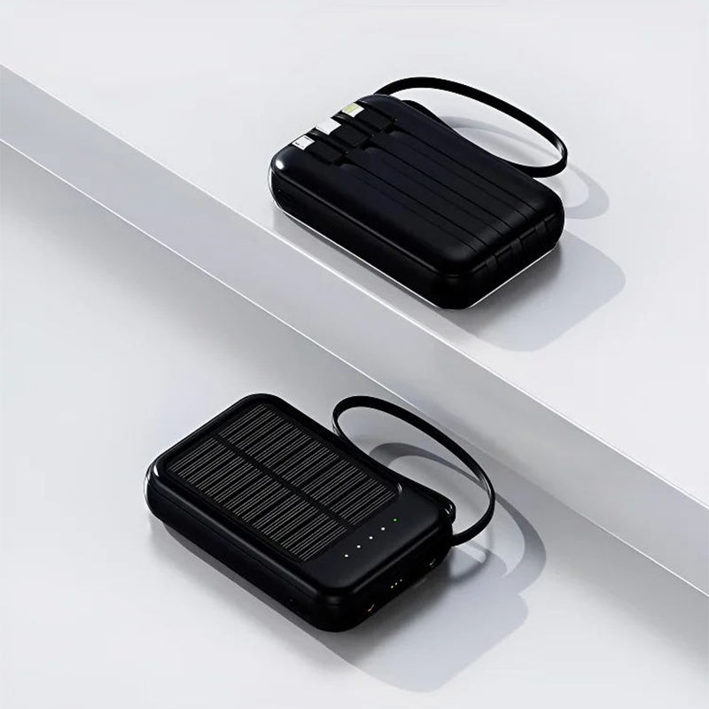 Autarkes Mini-Solarstrom-Ladegerät mit integriertem Kabel