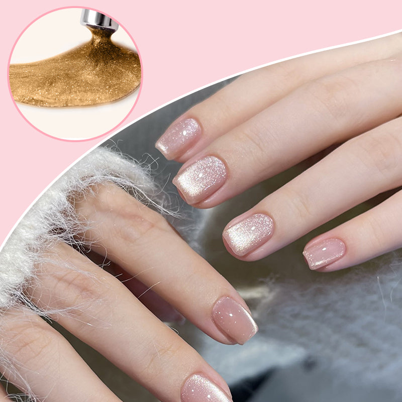 Einfaches Cat-Eye-Gel-Nagellack-Set