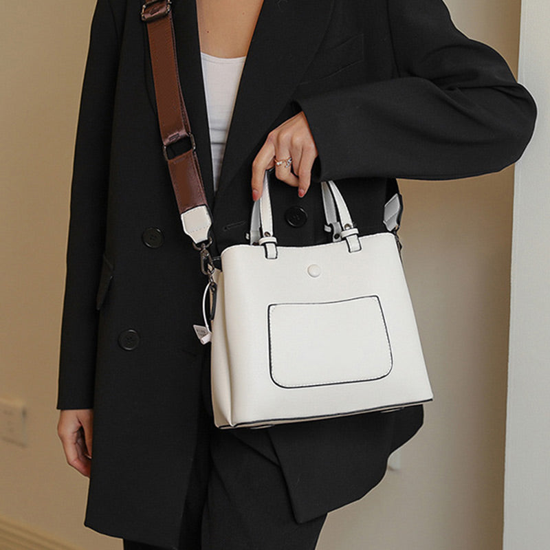 Damen Retro PU Leder Handtasche