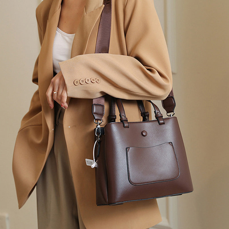 Damen Retro PU Leder Handtasche