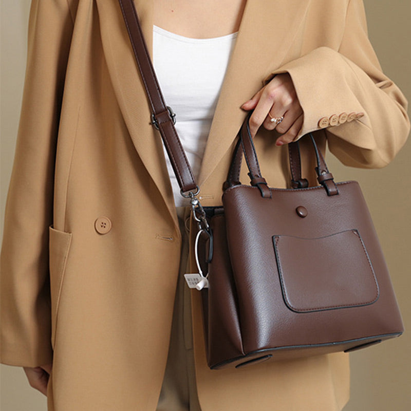 Damen Retro PU Leder Handtasche