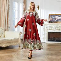 🎀 2024 Neuester Stil (✈️ Kostenlose Lieferung)💃 Rot bedruckte muslimische Abayas für Frauen