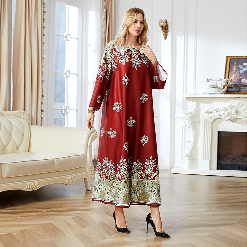 🎀 2024 Neuester Stil (✈️ Kostenlose Lieferung)💃 Rot bedruckte muslimische Abayas für Frauen