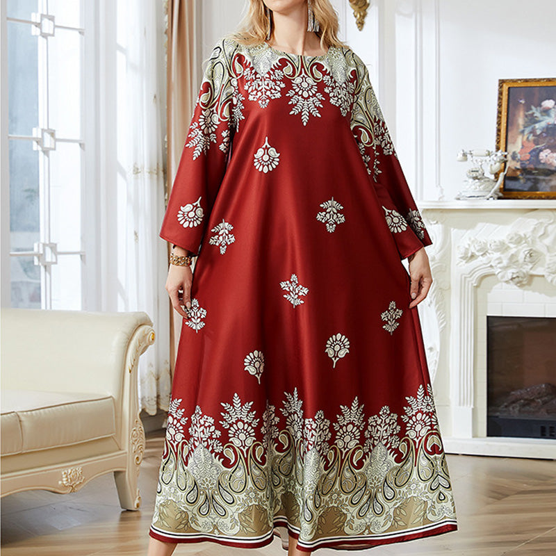 🎀 2024 Neuester Stil (✈️ Kostenlose Lieferung)💃 Rot bedruckte muslimische Abayas für Frauen