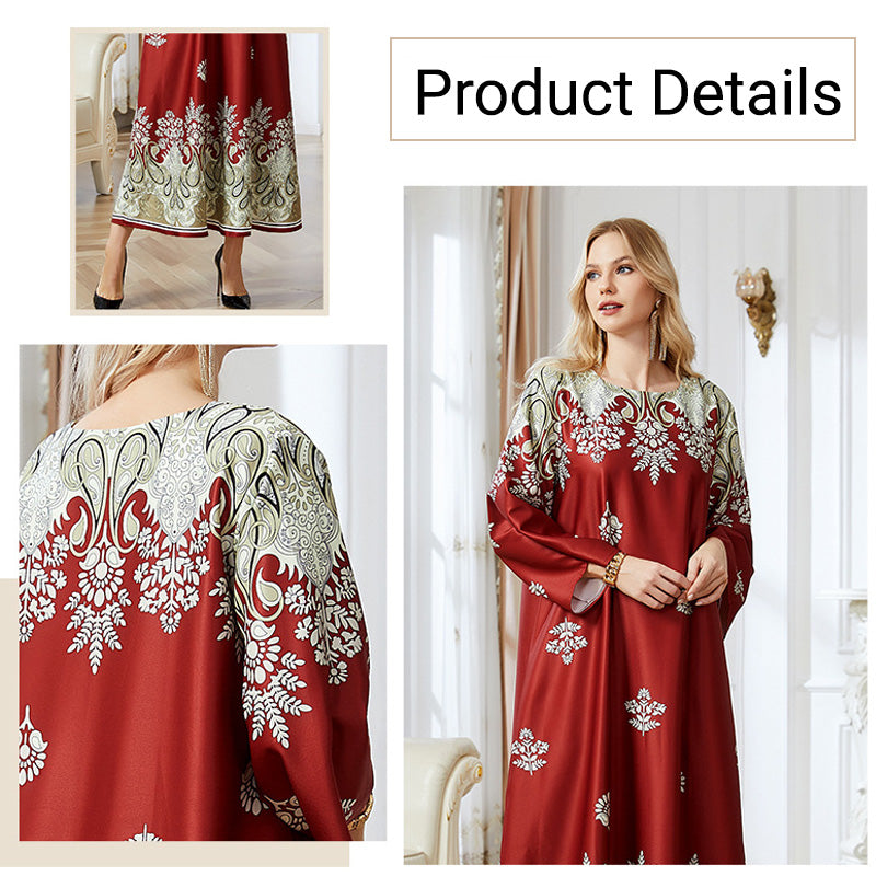 🎀 2024 Neuester Stil (✈️ Kostenlose Lieferung)💃 Rot bedruckte muslimische Abayas für Frauen