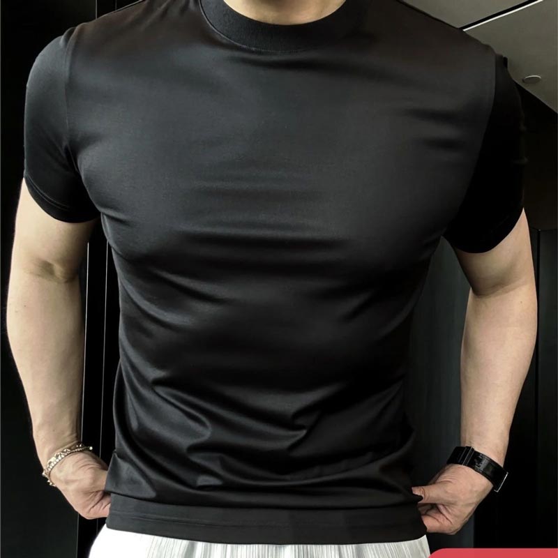 Atmungsaktives Kurzarm-T-Shirt aus merzerisierter Eisseide für Herren