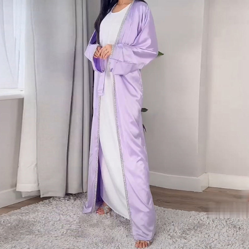 🏖️ Somerschlussverkaufm und ✈️Kostenlose Lieferung👗Weiche, langärmelige, leicht taillierte Robe für Frauen💃