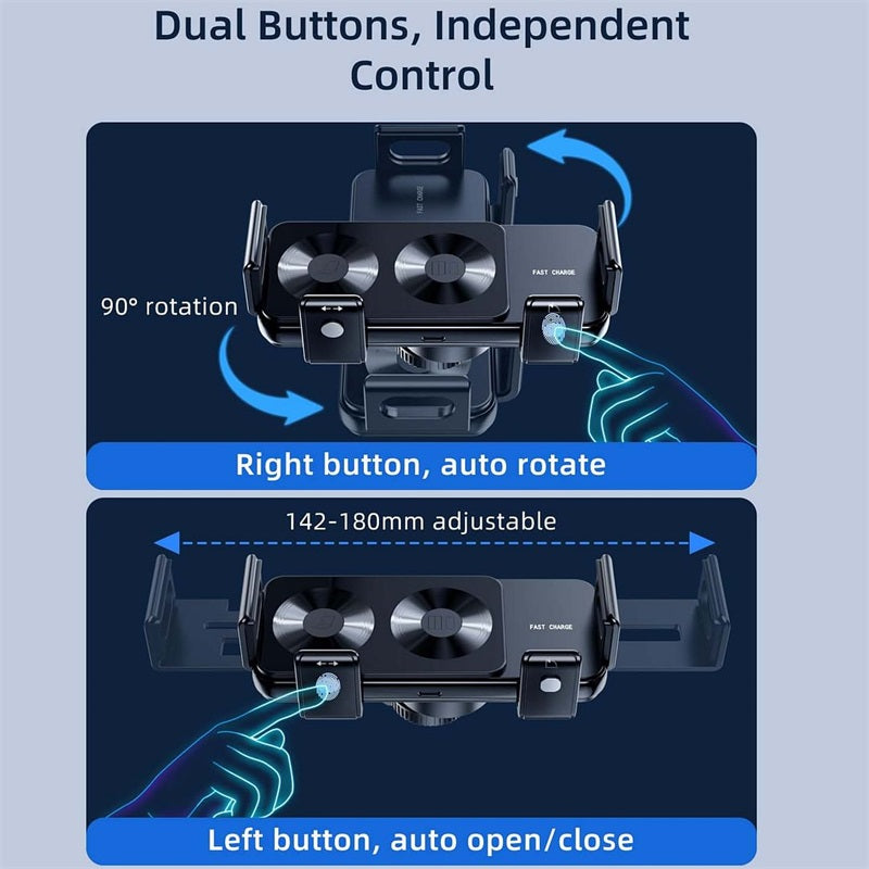 Dual Coil Wireless Car Charger Handyhalterung