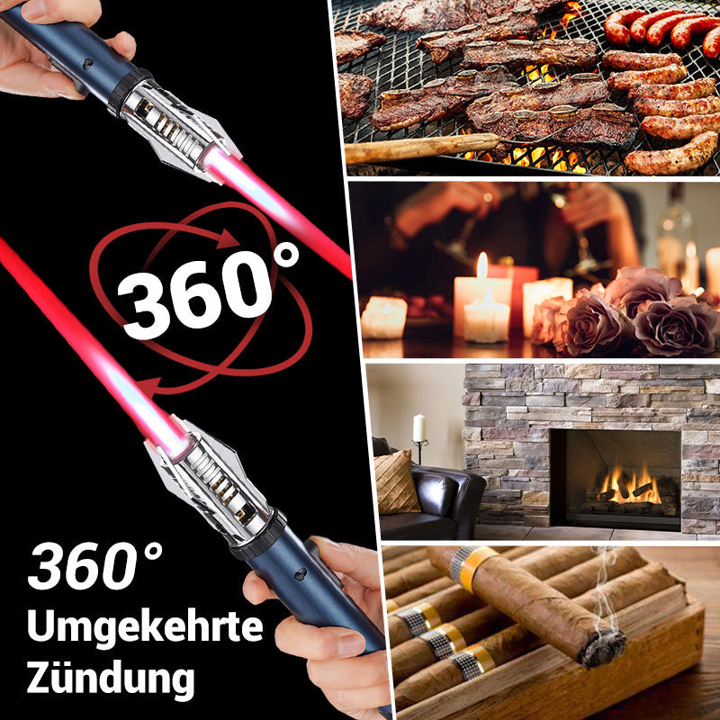 🗡️Cooles Lichtschwert-Styling⚡Multifunktionales, großes, winddichtes Schweißbrenner-Feuerzeug