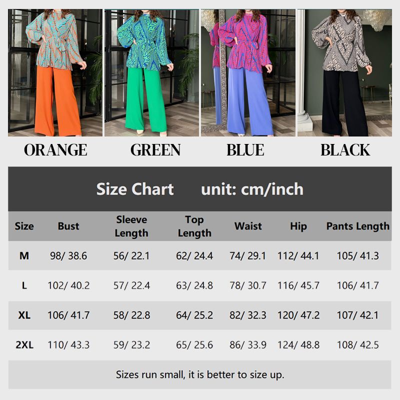 Modische Plissee-Bluse & Hose mit weitem Bein, 2-teiliges Set
