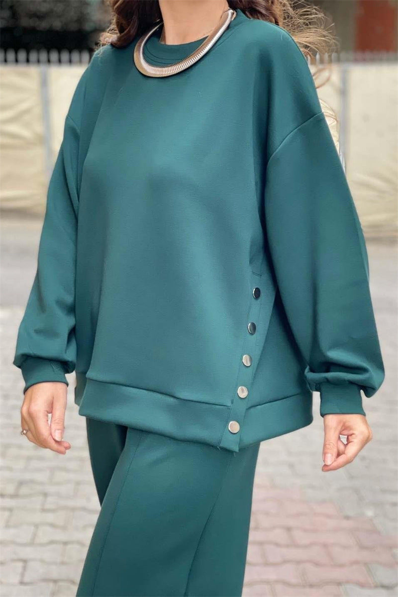 Mode Knopf geteilte Jacke Hose Zweiteiliger Anzug