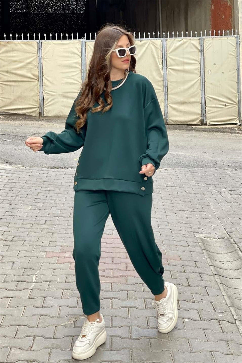 Mode Knopf geteilte Jacke Hose Zweiteiliger Anzug