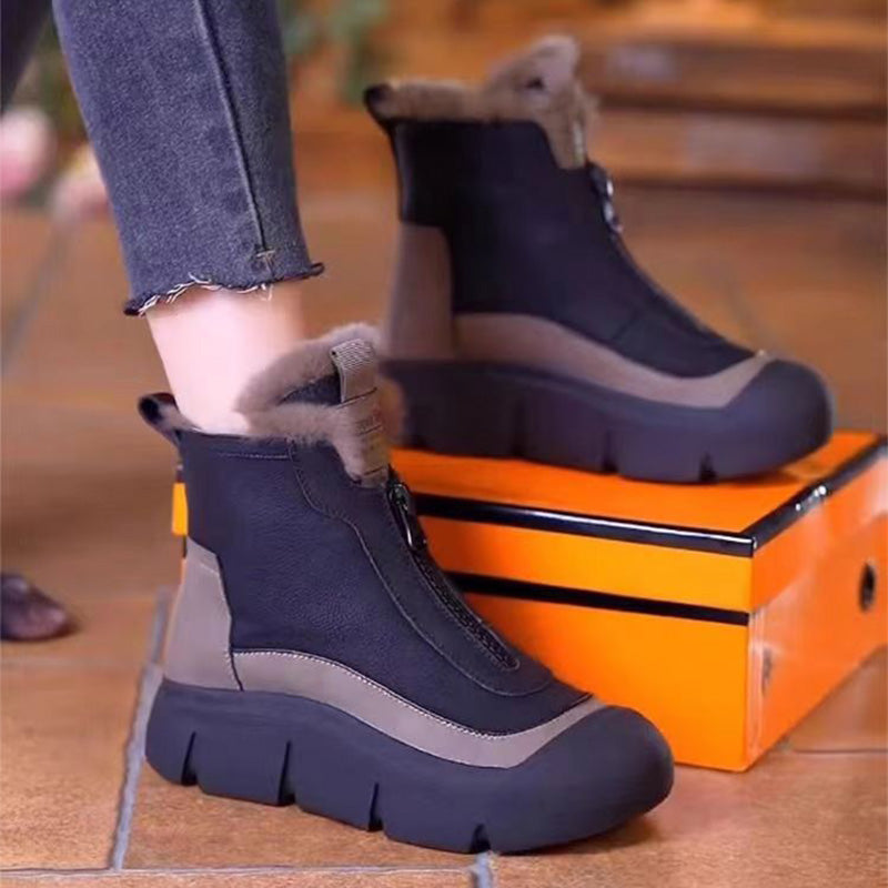 ✨👢Wasserdichte warme Damen-Schneestiefel mit Reißverschluss