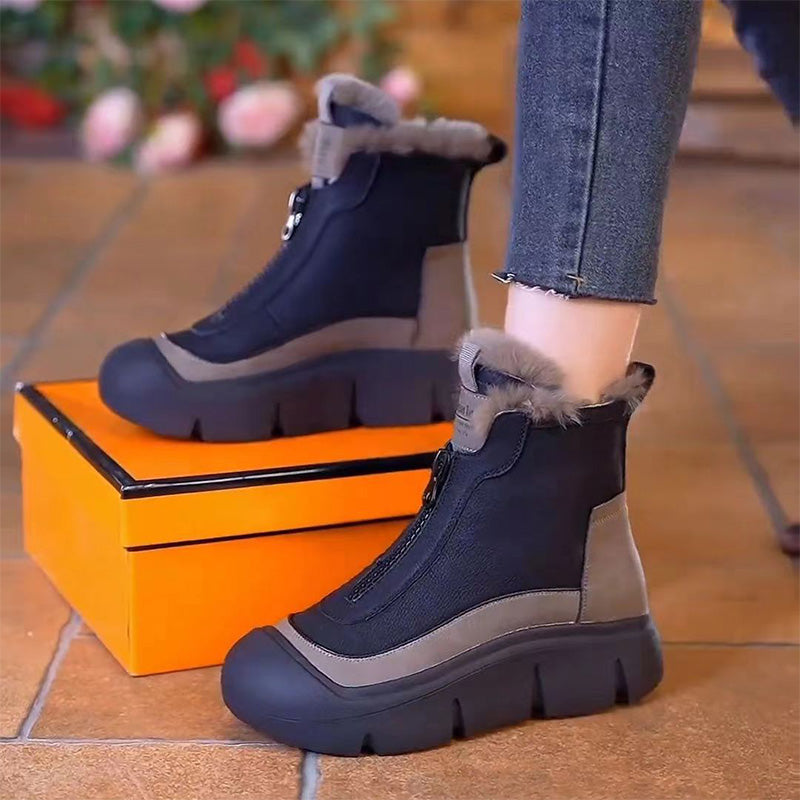✨👢Wasserdichte warme Damen-Schneestiefel mit Reißverschluss