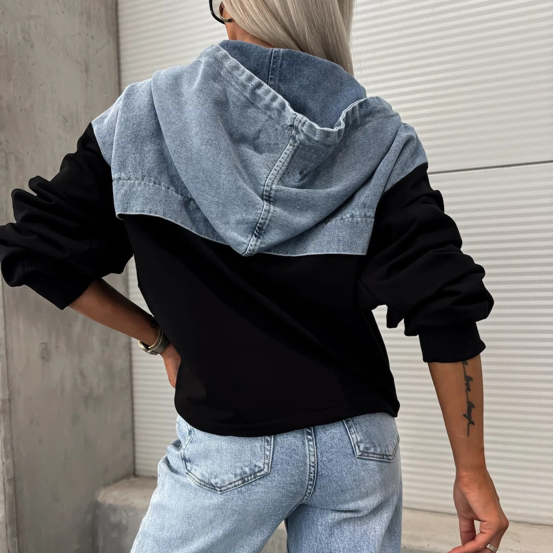 🔥HEISSER VERKAUF 42% - Damen-Jeansjacke mit Kapuze und Kordelzug