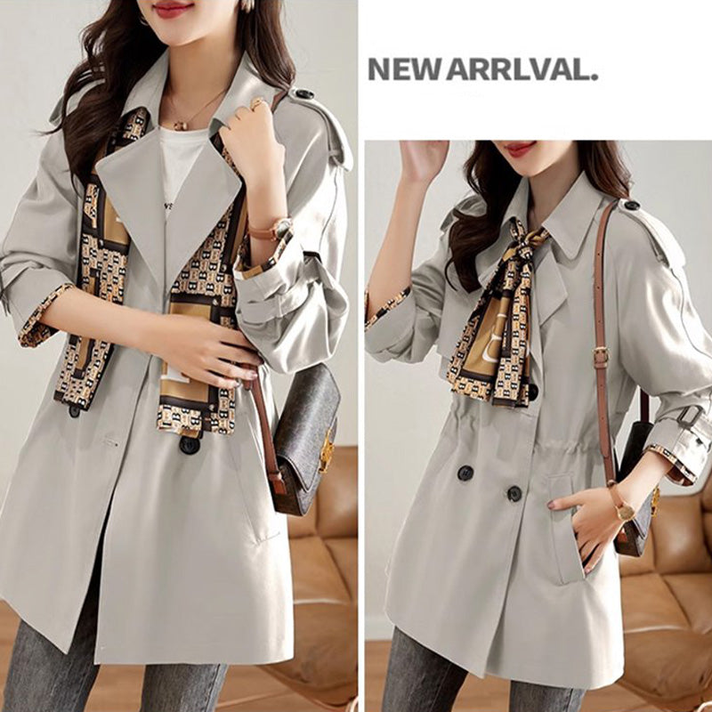 2025 Frühherbst✨Schlanker mittellanger Trenchcoat mit Revers für Damen