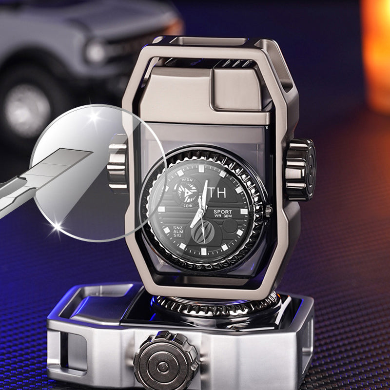 🔥Verkaufsschlager🔥 Winddichte Uhr Feuerzeug mit Dekompression Gyro Design