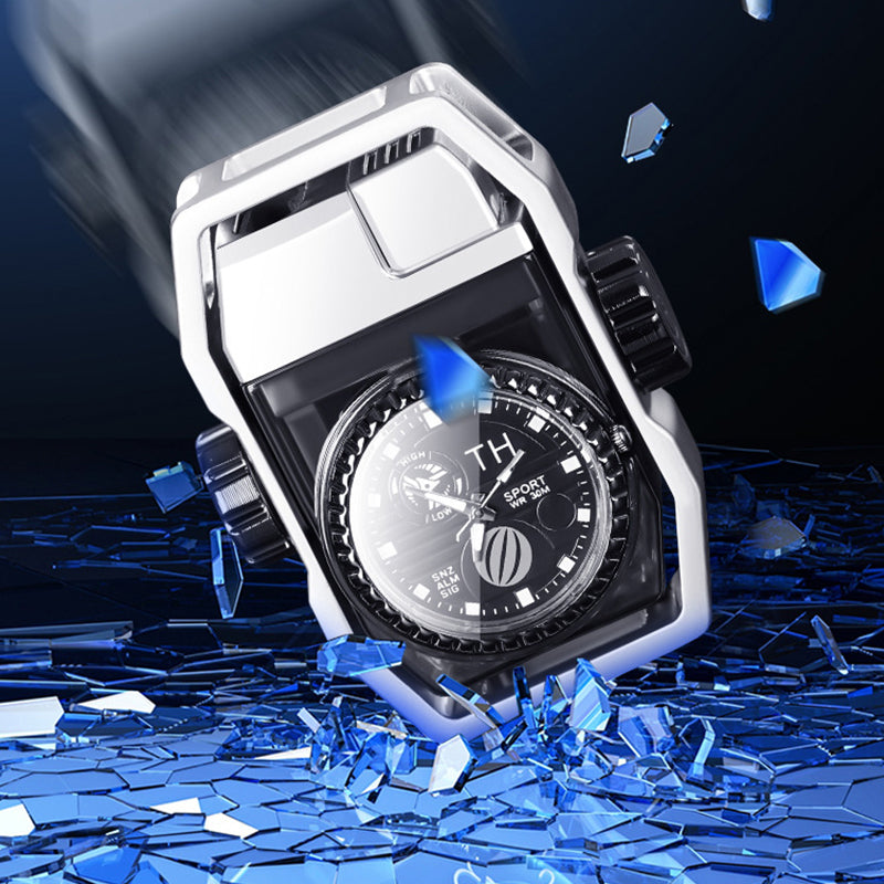🔥Verkaufsschlager🔥 Winddichte Uhr Feuerzeug mit Dekompression Gyro Design