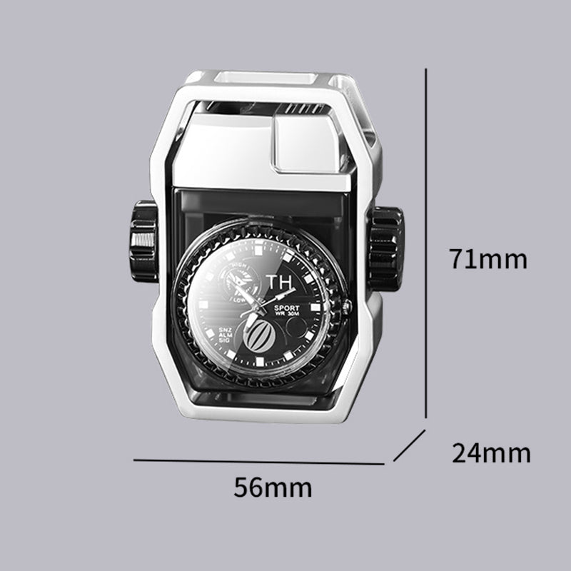 🔥Verkaufsschlager🔥 Winddichte Uhr Feuerzeug mit Dekompression Gyro Design