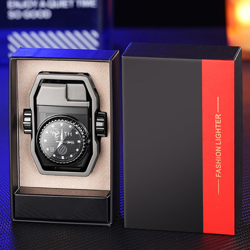 🔥Verkaufsschlager🔥 Winddichte Uhr Feuerzeug mit Dekompression Gyro Design