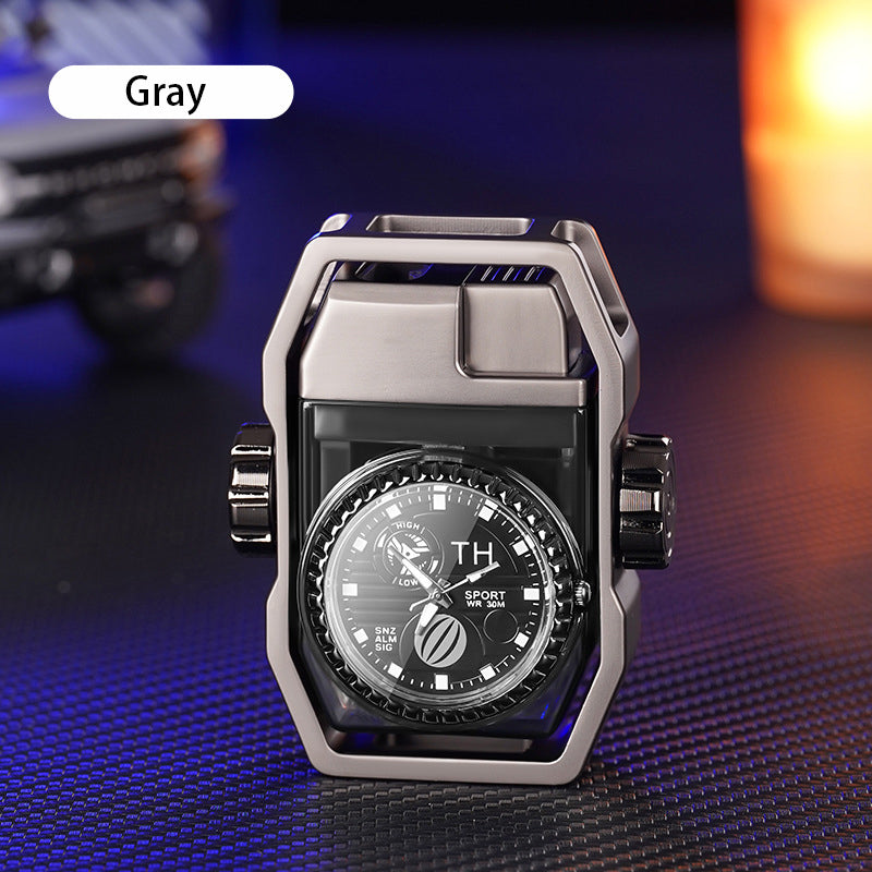 🔥Verkaufsschlager🔥 Winddichte Uhr Feuerzeug mit Dekompression Gyro Design
